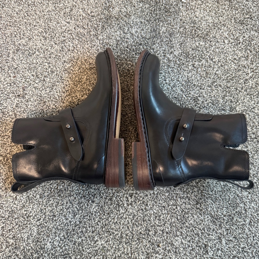 Rag & Bone Ashford Black Leather Moto Ankle Boots EU 35 US 5 Side Zip - Picture 8 of 10